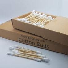 Load image into Gallery viewer, Simple cotton earbuds with no plastic involved. 100% biodegradable. Sold in packs of 200.
